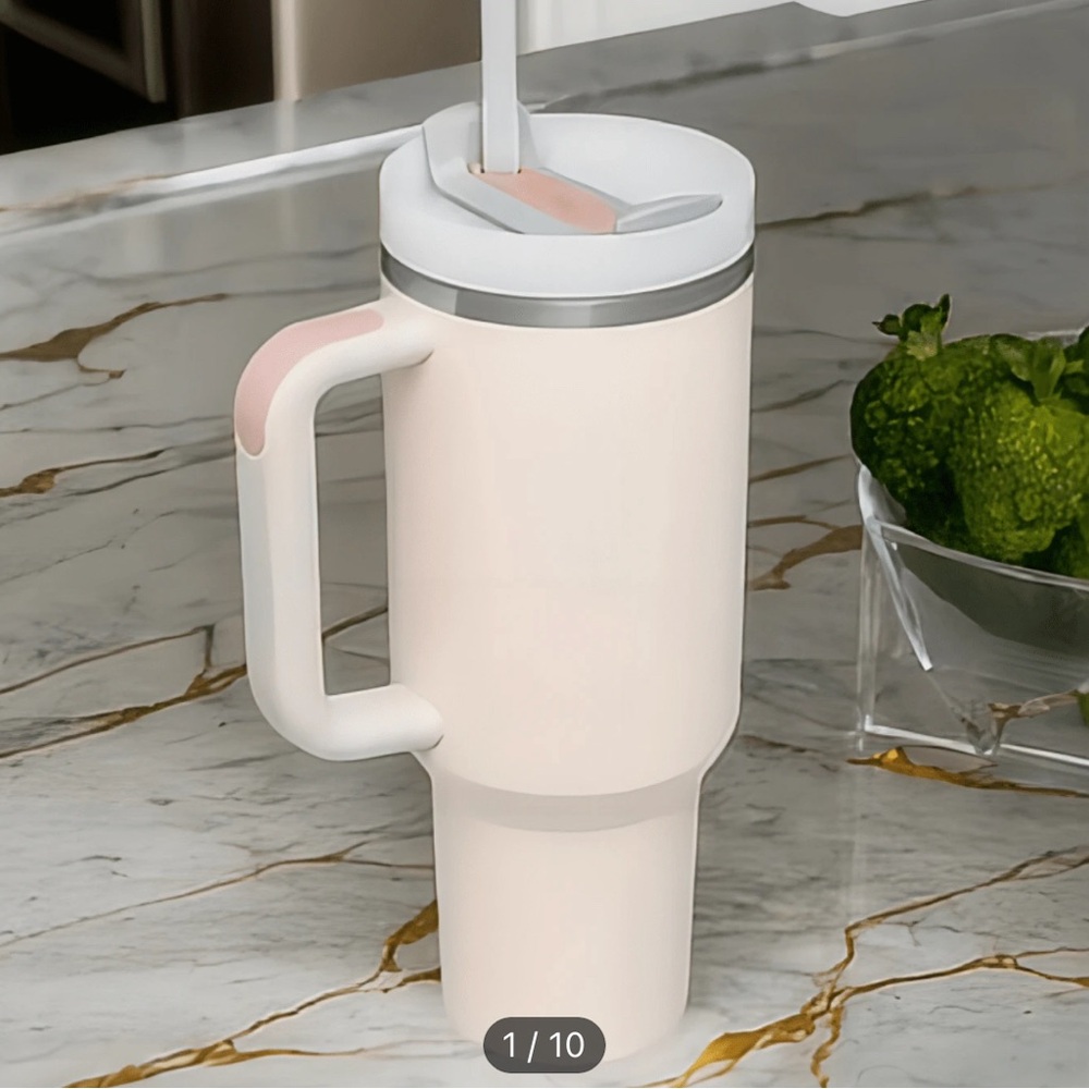 Insulated tumbler cup with straw 1200ml (400oz) stainless steel water bottle.